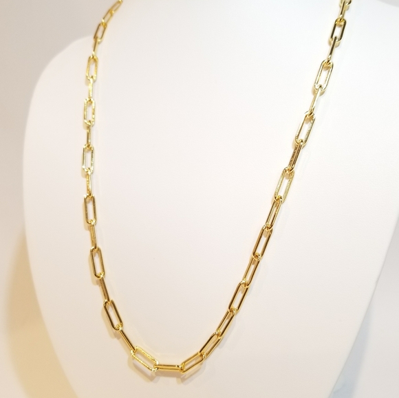 18K Gold Filled Paperclip Chain Necklace NEW - Picture 5 of 10